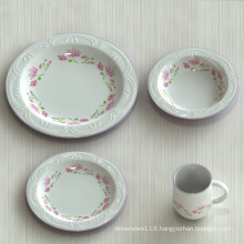 Decal Printed Porcelain Dinner Plate / Ceramic Food Plates